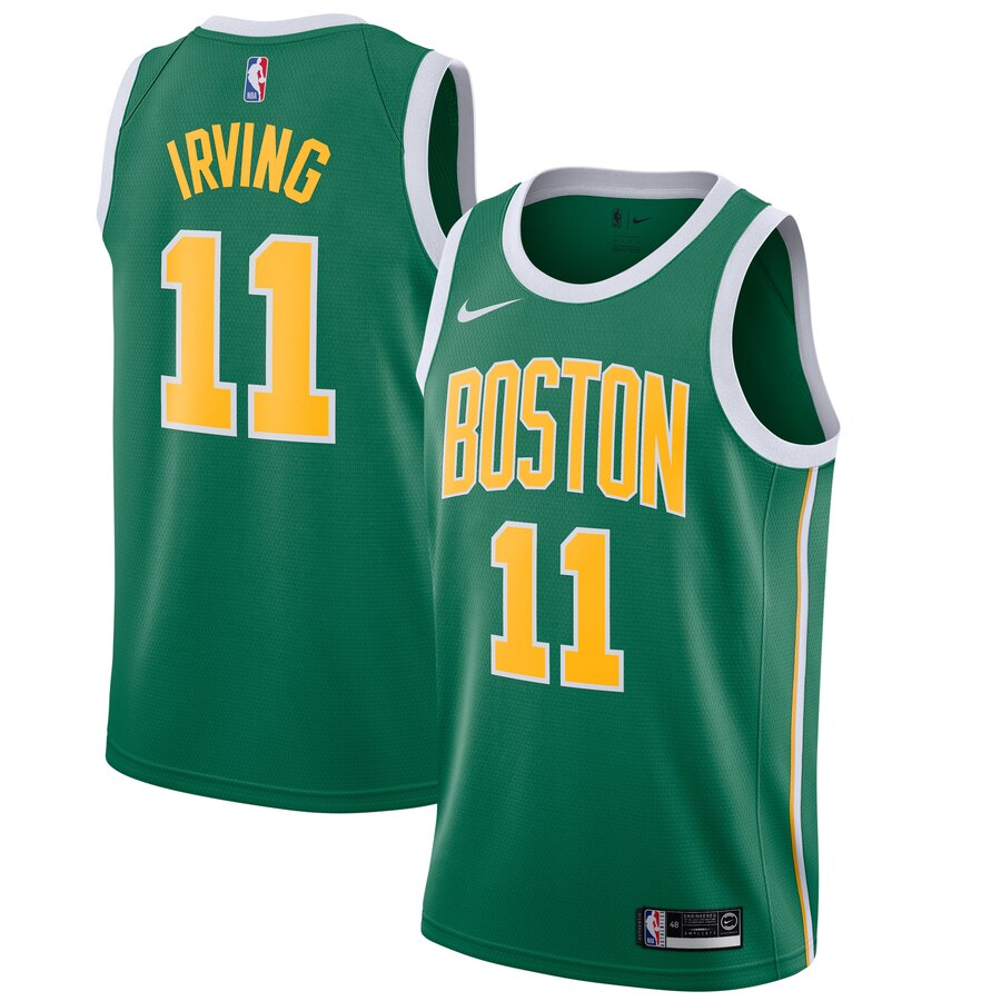 Men's Boston Celtics Kyrie Irving #11 2018-19 Nike Green Swingman Earned Edition Jersey 2401XMKF